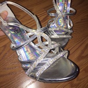 Sliver Sparkly Heels